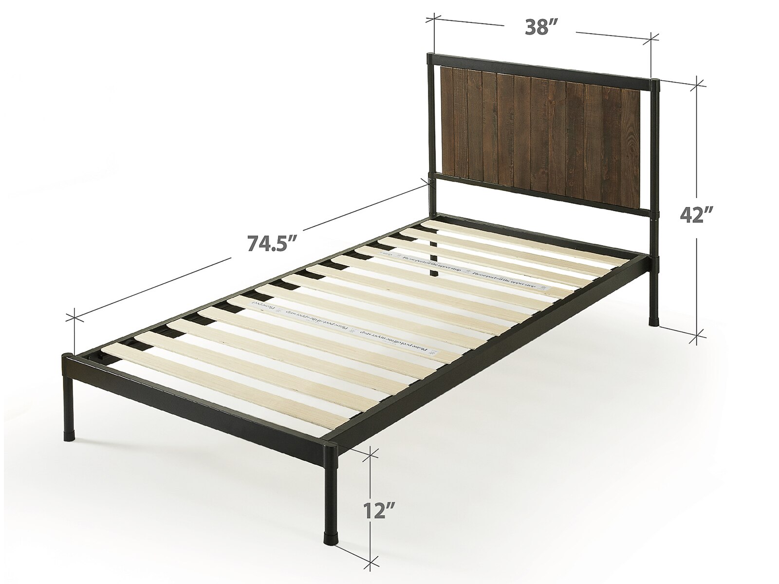 Wesley Metal and Wood Platform Bed Frame